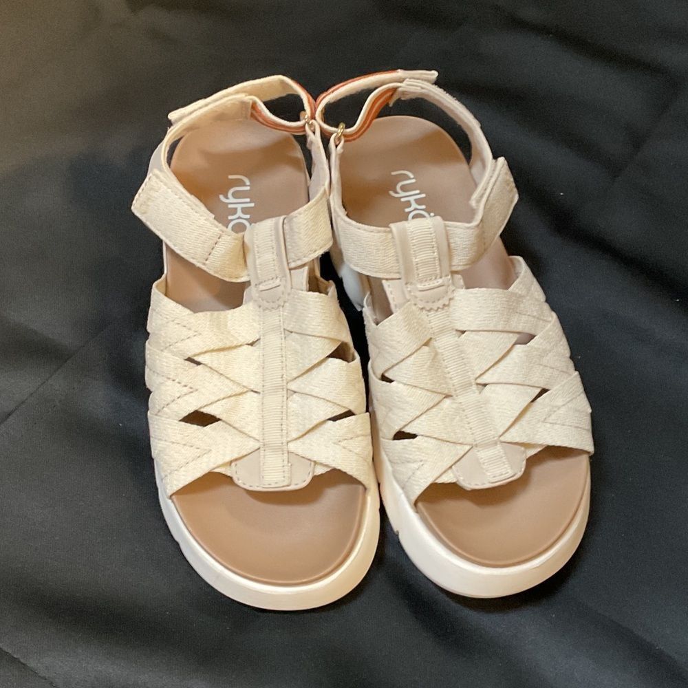 Ryka Light Tan Woven Sandals
